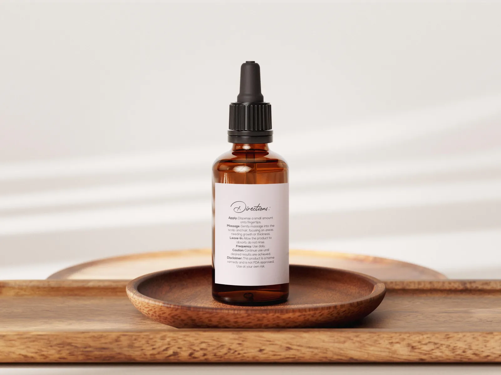 ReviveLine Growth Oil directions label close-up - how to apply to scalp